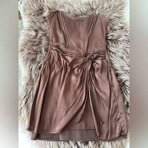 Zara satin corset strapless mini dress